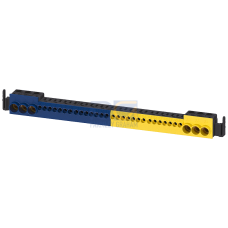 N/PE terminal strip with plug-in terminals N=3 x 25 mm2 and 14 x 4 mm2 PE=3 x 25 mm2 and 14 x 4 mm2