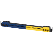 N/PE terminal strip with plug-in terminals N=3 x 25 mm2 and 14 x 4 mm2 PE=3 x 25 mm2 and 14 x 4 mm2