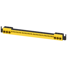 PE terminal strip with plug-in terminals PE=6x 25 mm2 and 28x 4 mm2