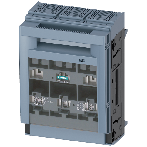 SENTRON, Fuse switch disconnector 3NP1, 3-pole, NH2, 400 A, for Rittal busbar system 60 mm, flat terminal, Cover level 32/70 mm