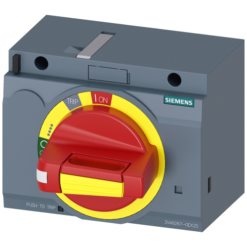 front mounted rotary operator emergency-off with door interlock IEC IP30/40 accessory for: 3VA2 100/160/250