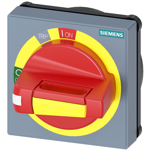 Handle with masking frame Emergency stop without tolerance compensation Accessory for: 3VA1/2 100/160/250