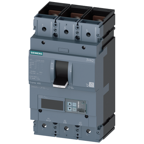 circuit breaker 3VA2 IEC Frame 400 breaking capacity class L Icu=150 kA @ 415 V 3-pole, line protection ETU550, LSI, In=400 A overload protection I...