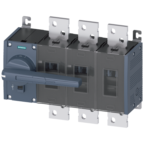 Switch disconnector 1600 A, Size 5, 3-pole Front operating mechanism left Complete unit with direct operating mechanism gray flat terminal