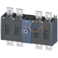 Switch disconnector 630 A, Size 4, 4-pole Front operating mechanism center Basic unit without handle flat terminal