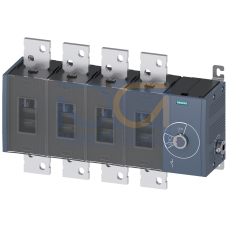 Switch disconnector 1600 A, Size 5, 4-pole Side operating mechanism right Basic unit without handle flat terminal