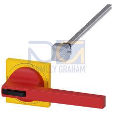 Size 5 Door-Coupling Handle Complete Drive Red/Yellow Incl. Shaft 300mm Length and Coupling Driver Lockable in Off