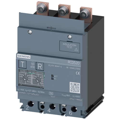 residual current device RCD520 Basic RCD type A load side mounted rated resid. current 0.03...5A at