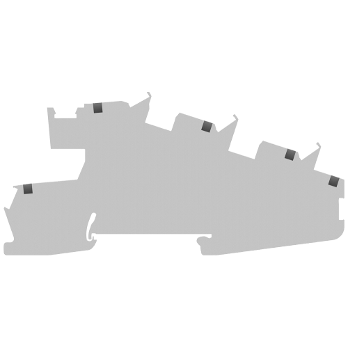 Installation terminal PE, L, N 2.5 mm2, 5.2 mm width gray