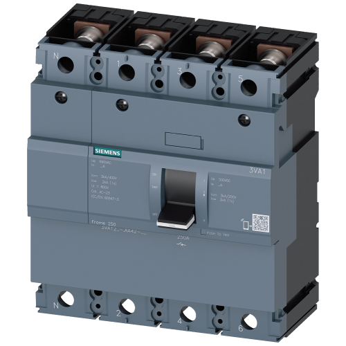 switch disconnector 3VA1 IEC frame 250 4-pole SD100, In=250A without overload protection w/o short-c