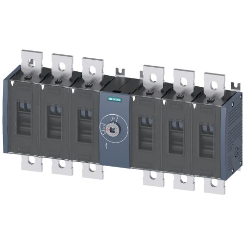 Switch disconnector 500 A, Size 4, 6-pole DC Front operating mechanism center Basic unit without handle flat terminal