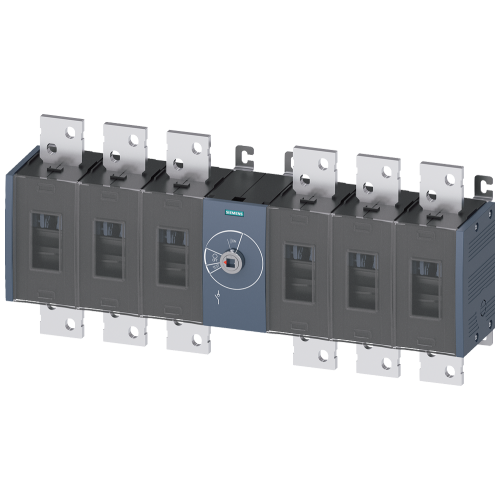 Switch disconnector 1600 A, Size 5, 6-pole DC Front operating mechanism center Basic unit without handle flat terminal