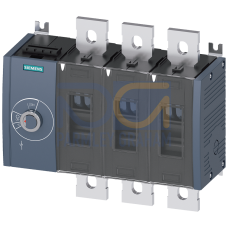 Switch disconnector 630 A, Size 4, 3-pole Lateral operating mechanism left Basic unit without handle flat terminal