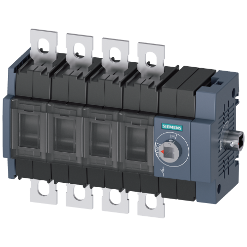 Switch disconnector 100 A, Size 2, 4-pole Lateral operating mechanism right Basic unit without handle flat terminal incl. phase barriers