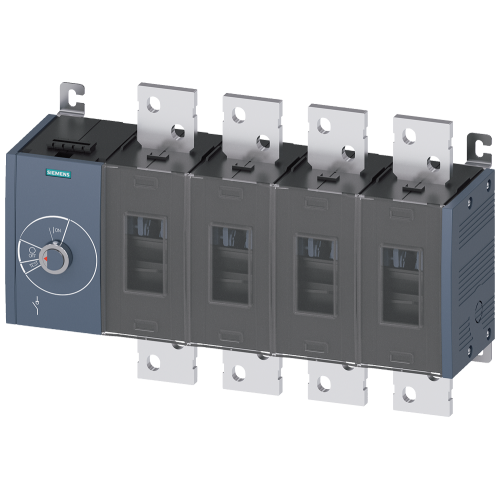 Switch disconnector 1600 A, Size 5, 4-pole Lateral operating mechanism left Basic unit without handle flat terminal