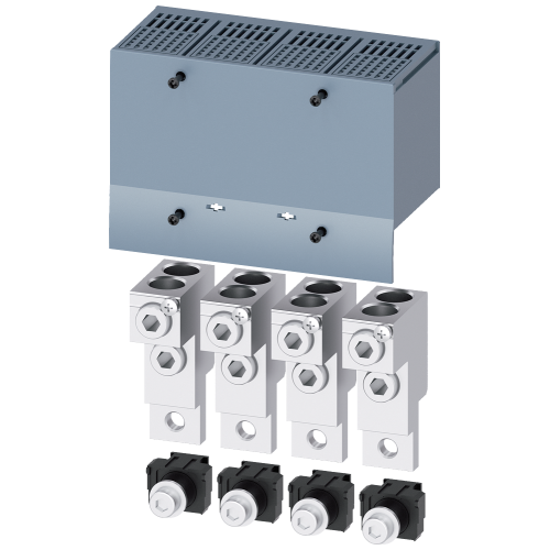 Circular conductor terminal, 2 cables, with control wire voltage tap, 4 units