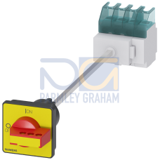 SENTRON, switch disconnector 3LD, EMERGENCY OFF switch, 4-pole, Iu: 32 A, Operating power / at AC-23