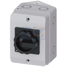 SENTRON, Switch disconnector 3LD, main switch, 3-pole, Iu: 32 A, Operating power / at AC-23 A at 400 V: 11.5kW, molded-plastic encapsulation for metric screw connection, 1 NC, 1 NO, rotary operating