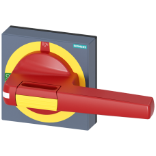 handle with masking plate EMERGENCY-STOP size 100x 100, for shaft 10x 10, test-0-I, handle size 140mm accessory for 3KD size 4 3KF size 4