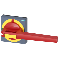 handle with masking plate EMERGENCY-STOP size 100x 100, for shaft 12x 12, test-0-I, handle size 200mm accessory for 3KD size 5 3KF size 5