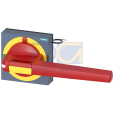 Handle with masking plate EMERGENCY OFF with lighting, size 100 x 100