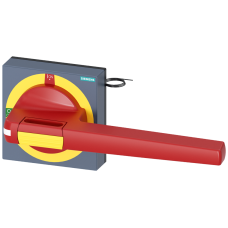 Handle with masking plate EMERGENCY OFF with lighting, size 100 x 100