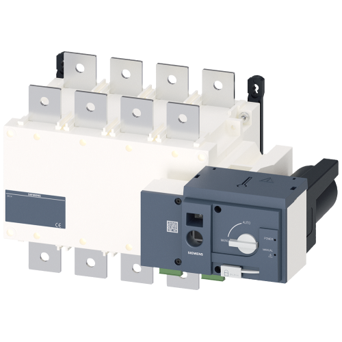 3KC transfer switching equipment, remote-controlled, RTSE, 4-pole, Iu: 630 A, Ue AC: 415 V, Ie ...