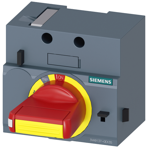 front mounted rotary operator emergency-off IP30 NEMA type 1,.. with door interlock and door open position accessory for: 3VA5 125