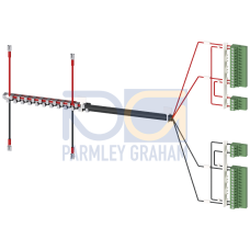 Accessory for 3KC8 power supply cable for lower connection 2-pole
