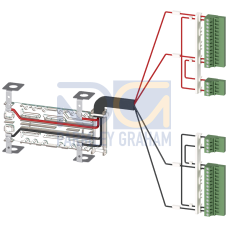 Accessory for 3KC8 power supply cable for upper connection 2-pole