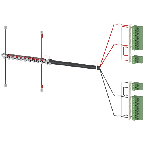 Accessory for 3KC8 power supply cable for upper connection 2-pole
