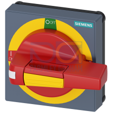 Handle with masking plate EMERGENCY OFF size 75x 75, for 8x 8 shaft, I-0-II.