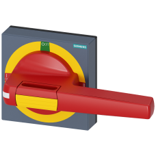 Handle with masking plate EMERGENCY OFF, size 100x 100, for shaft 10x 10, I-0-II
