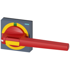 Handle with masking plate EMERGENCY OFF, size 100x 100, for shaft 12x 12, I-0-II