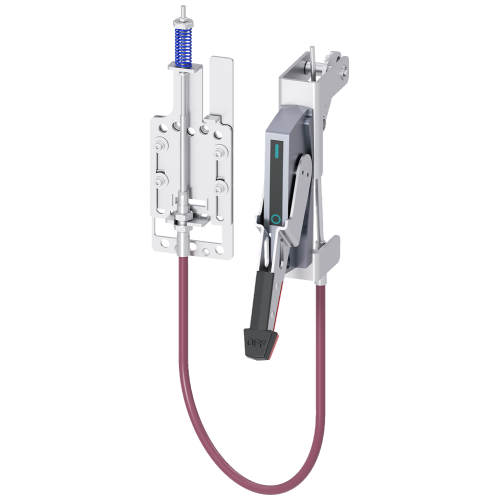 operating unit w. Bowden cable Max Flex operator complete kit comprising: handle steel, epoxy sheath