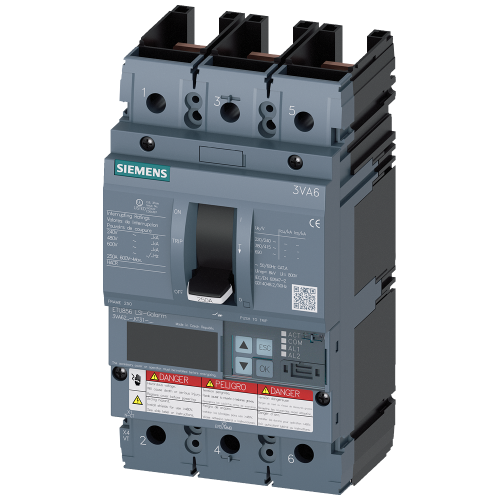 Circuit breaker 3VA6 UL frame 250 breaking capacity class C 100 kA @ 480 V 3-pole