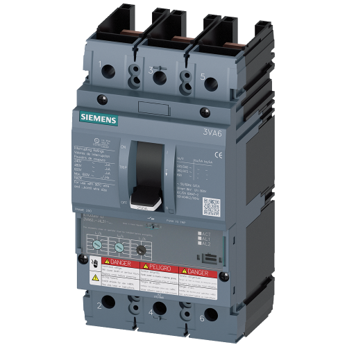 Circuit breaker 3VA6 UL frame 250 breaking capacity class M 35 kA @ 480 V 3-pole