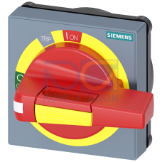 Handle with masking plate EMERGENCY STOP without tolerance compensation with door opening position