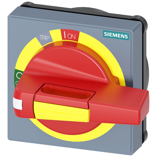 Handle with masking plate EMERGENCY STOP without tolerance compensation with door opening position
