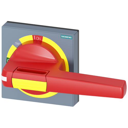 Handle with masking plate EMERGENCY STOP without tolerance compensation, accessory for: 3VA1/2