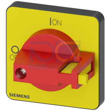 selector switch, red / yellow 48x48 mm Front plate mounting Central hole mounting 22.5mm for shaft 6x6 mm, accessory for Load disconnector 3LD3