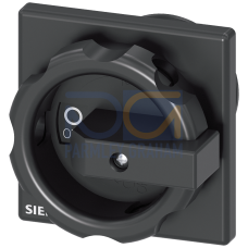 Rotary operator, black 66x66 mm, floor mounting, center-hole mounting 22.5 mm