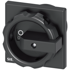 Rotary operator, black 66x66 mm, floor mounting, center-hole mounting 22.5 mm