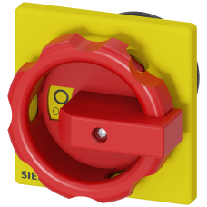 rotary operating mechanism, red / yellow 66x66 mm Front plate mounting Central hole mounting 22.5mm