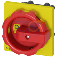 rotary operating mechanism, red / yellow 66x66 mm Front plate mounting Central hole mounting 22.5mm mm, accessory for Load disconnector 3LD3