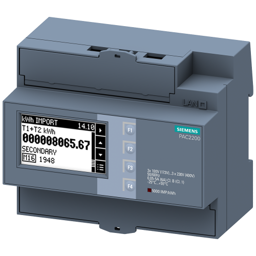 SENTRON 7KM PAC2200 power monitoring device, 3-phase, 5 A, DIN rail, M-Bus, MID