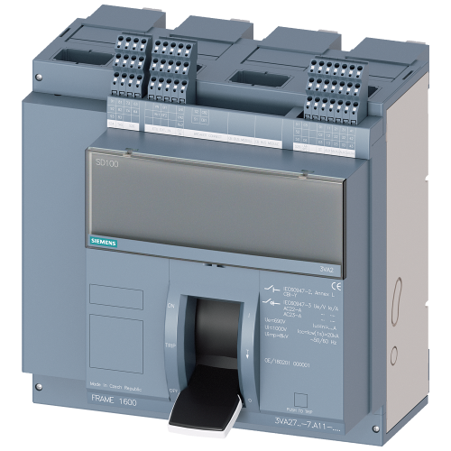 fixed-mounted sw. disconnector with handle frame 1600; 4AUX Icu=55kA @ 415V, 4-pole, left SD100; In=1600A without overload protection w/o short-cir...