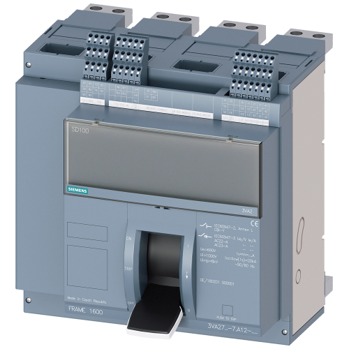 fixed-mounted sw. disconnector with handle frame 1600; 4AUX Icu=55kA @ 415V, 4-pole, left SD100; In=1250A without overload protection w/o short-cir...