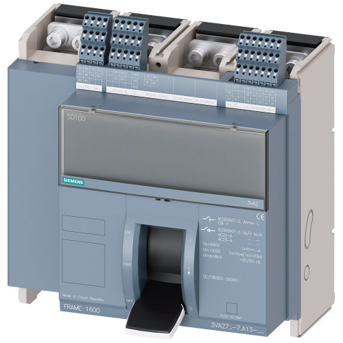 fixed-mounted sw. disconnector with handle frame 1600; 4AUX Icu=55kA @ 415V, 4-pole, left SD100; In=800A without overload protection w/o short-circ...