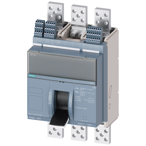 fixed-mounted sw. disconnector with handle frame 1600; 4AUX Icu=55kA @ 415V, 3-pole SD100; In=1250A without overload protection w/o short-circuit p...